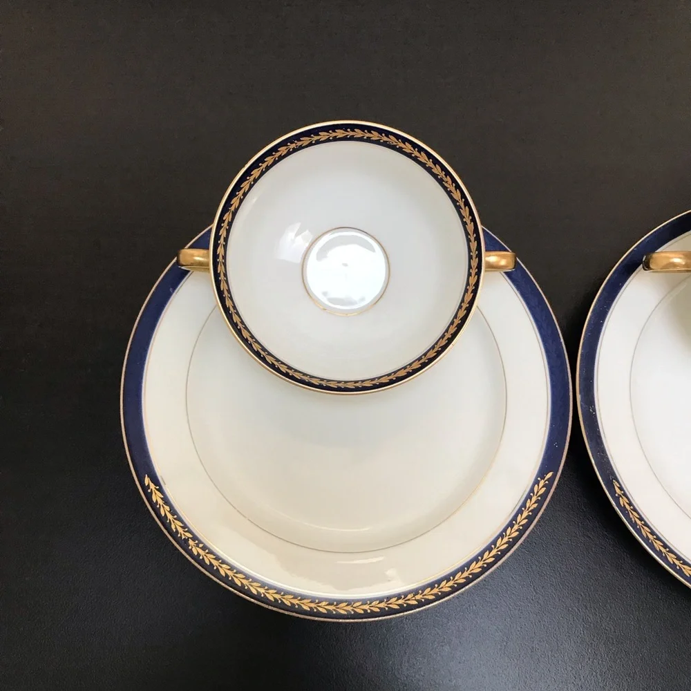 Limoges 18K Gold Trim Soup Bowl Sets - Picture 3 of 10